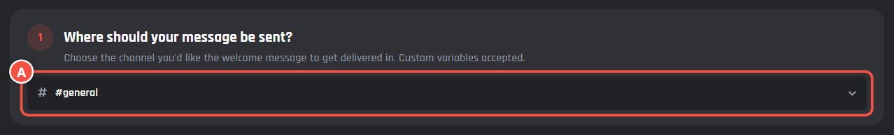 Where should your message be sent, with the channel picker marked