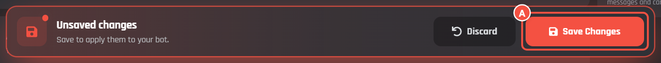 The Unsaved changes bar with Save Changes marked