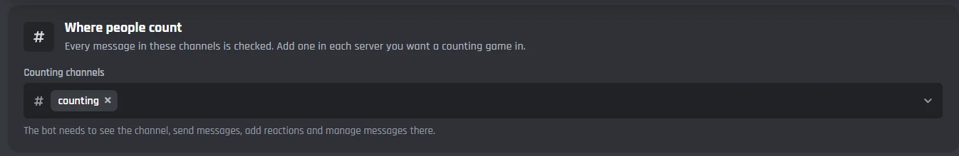 Where people count, with the counting channel picked