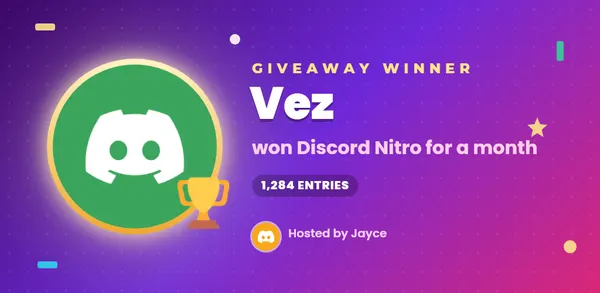 Giveaway winner card template