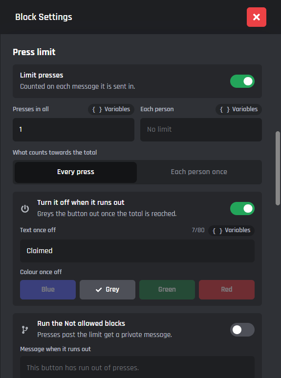 A press limit for each person